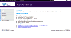 Desktop Screenshot of acoustics.group.shef.ac.uk