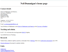 Tablet Screenshot of neil-dummigan.staff.shef.ac.uk
